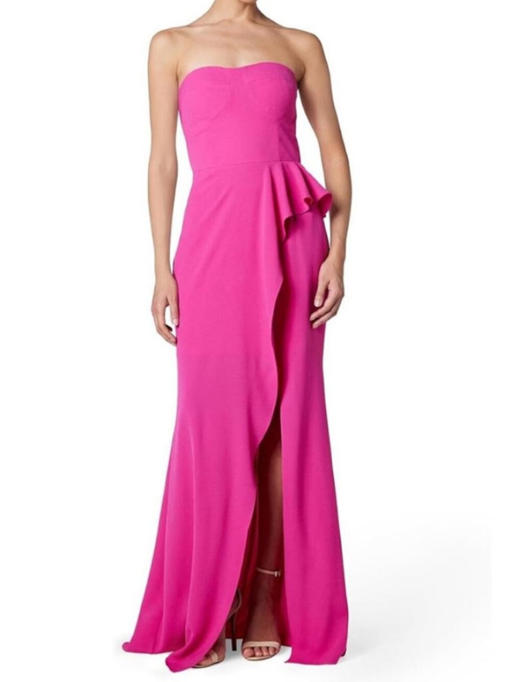 ✨Dress The Population Kai Crepe Strapless Gown Fuchsia  Size Small  NWT